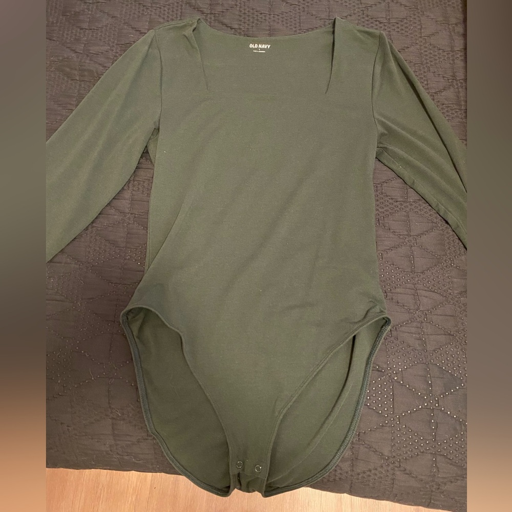 Old Navy Long Sleeve Olive Bodysuit